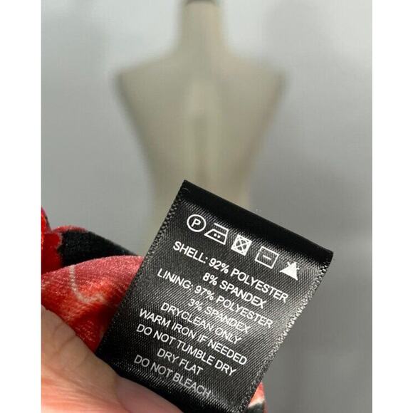 MIXED by Nasrin Sz XS Red Pink Floral Velvet Blazer Jacket Ruby - Picture 4 of 10